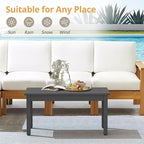 LUE BONA Outdoor Coffee Table Rectangle, HDPS Patio Coffee Tables - Image 4