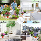 2 Tier White Plant Stand, Metal Flower Stand Indoor Outdoor, Anti-Rust Iron - Image 7
