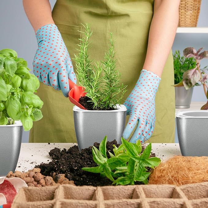 8 Pack 4-inch Plant Pots Indoor Garden Decorative Flower pots Small - Image 3
