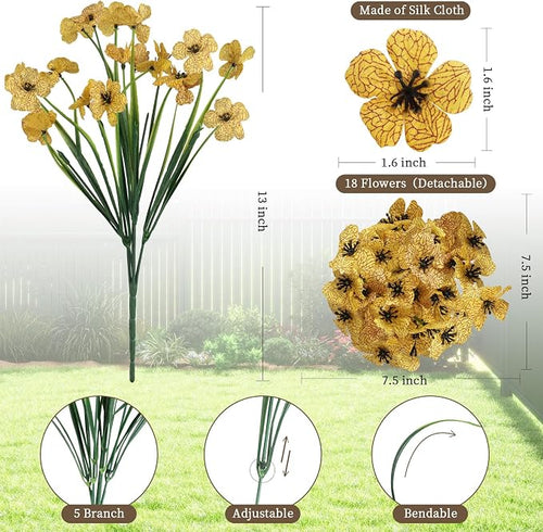 24 Yellow Bundles Artificial Flowers - Image 2
