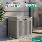 YITAHOME 32 Gallon Deck Box, Resin Storage - Image 4