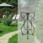 Metal Plant Stands 2 Pack, Heavy Duty Plant Pedestal 17" Tall, Single Flower - Image 3