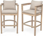 Christopher Knight Home Kuart Acacia Wood Outdoor Bar Stool Set of 2 - Image 3
