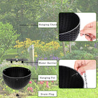 Foraineam 4 Pack Black Hanging Planters, 8.2 inch Hanging Flower Basket Planter - Image 4