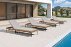 PURPLE LEAF Outdoor Chaise Lounge Set of 4 Aluminum Adjustable Patio Lounger - Image 2