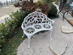 Patio Balcony Bench Double Seat, Anti-Rust Cast Aluminum Patio Garden Bench - Image 6
