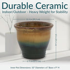 Sunnydaze Round Ceramic Planter - Image 5