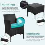 Yaheetech 3 Pieces Patio Porch Furniture Set, Outdoor PE Rattan Wicker - Image 4