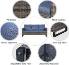 Belord 6 Piece Outdoor Furniture Patio Wicker Sofa Set, Oversize Outdoor Dining - Image 7