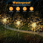 btfarm 6 Pack 120 LED Solar Garden Lights Outdoor, 8 Modes Firework Lights - Image 6