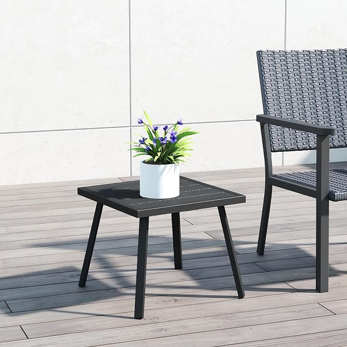 C-Hopetree Small Metal Outdoor Coffee Side Table - Image 10