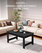 SERWALL Outdoor Coffee Table, HDPE Patio Coffee Table - Image 10