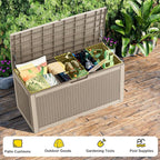 DRATO 320 Gallon Deck Box, Outdoor Large Waterproof Resin Storage Box - Image 6