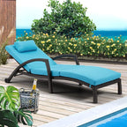 HOMREST Chaise Lounge Chairs Set of 4, PE Rattan Wicker Lounge Chair - Image 2