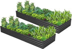 2PCS 9x3x1ft Galvanized Raised Garden Bed Kit, Galvanized Planter Raised Garden by Easllre
