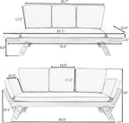 Merax Patio Sofa, Outdoor Adjustable Wooden Daybed, Chaise Lounge - Image 2