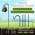2 Pcs 45 Inch Shepherds Hook for Outdoor Adjustable Bird Feeder Pole Metal - Image 2