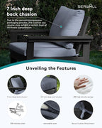 SERWALL HDPE Patio Furniture Set, 7-piece Outdoor Sectional Sofa Set, All - Image 4