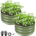 ZXZYHFTY Round Galvanized Raised Garden Bed kit, Round Large Metal Raised by ZXZYHFTY