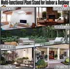 Plant Stand, 2 Pack Round Plant Stands Indoor Outdoor, Retro Design 15'' Tall - Image 7
