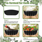 Riare 4 Pack 36 Inch Black Felt Window Box Liners- Fabric Trough Planter Basket - Image 5