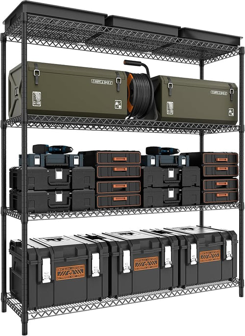 2800LBS 59" W 4 Tiers Storage Shelves Load, Metal Shelving Wire Metal Shelving by MEIGAOPLASTICANDMETALHKCOLIMITED