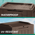 Devoko 30 Gallon Resin Deck Box 2 Pack Outdoor Indoor Waterproof Storage Box - Image 3