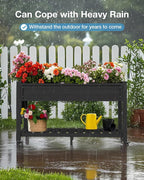 YEFU Raised Garden Bed with Legs: 57x18x30in Elevated Poly Planter with Wheels - Image 4