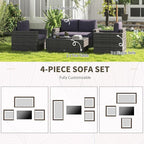 Outsunny 4 Piece Wicker Patio Furniture Set - Image 3