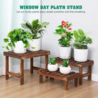 3 Tiered Small Plant Stands Shelf Indoor Outdoor, Wood Flower Pot Stand Holders - Image 3