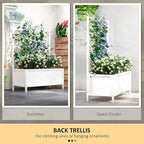 Outsunny Planter Box with Trellis, 35.4 x 15.7 x 47.2 inch Raised Garden Bed - Image 3