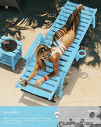 SERWALL Patio Chaise Lounge Chair, Poly Lounge Chair - Image 2