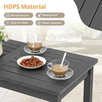 LUE BONA Outdoor Coffee Table Rectangle, HDPS Patio Coffee Tables - Image 5