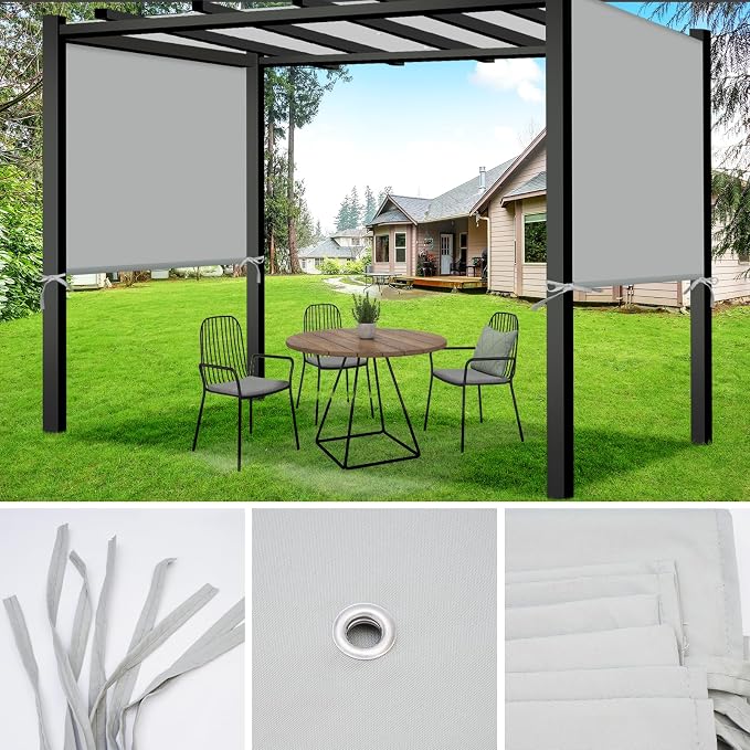 17x6.8 Ft Universal Pergola Replacement Canopy, Outdoor Canopy Shade Cover - Image 5