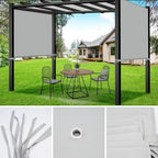 17x6.8 Ft Universal Pergola Replacement Canopy, Outdoor Canopy Shade Cover - Image 5