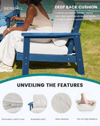 SERWALL HDPE Patio Furniture Set, 5 Piece All Weather Wood-Like Sectional - Image 3
