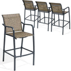 Crestlive Outdoor Bar Stools Set of 4, 500 lb Capacity Metal Patio Bar Chairs by CrestliveProducts