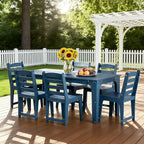 HDPE Patio Dining Set for 6, Weather-Resistant Outdoor Table - Image 5