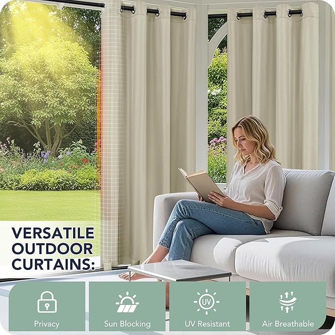 Outdoor Curtains for Patio Waterproof 6 Panels - Image 3