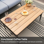 4 Pieces Outdoor Sofa Conversation Set, 4 Seats Couch Set - Image 6