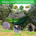 Camping Hammock with Net, Travel Portable Lightweight Hammocks with Tree Straps - Image 2