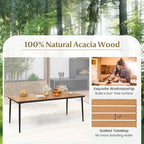 Tangkula 79" Acacia Wood Outdoor Dining Table - Image 6