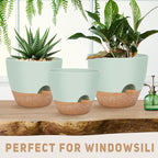 12" 10" 9" Large Self Watering Plant Pots, 3 Pack Flower Pots Planters - Image 5