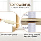 Hion Magnetic Curtain Tiebacks Beige 6 Pack, Curtain Tiebacks Buckles Holdbacks - Image 5