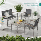 Best Choice Products 4-Piece Outdoor Textilene Patio Conversation Set, Backyard - Image 3