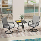 VICLLAX Patio Dining Table, Metal Outdoor Bistro Table 28" Square Table - Image 2