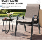 Patio Dining Chairs Set of 8, Outdoor High Stacking Chairs，Breathable Seat - Image 6