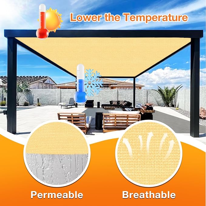 Artpuch Outdoor Pergola Shade Cover 9x19 FT Sun Shade Cloth - Image 4
