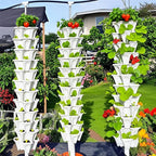 7 Tiered Strawberry Planters 2 Pack, Vertical Stackable Planter, Herb Stacking - Image 6