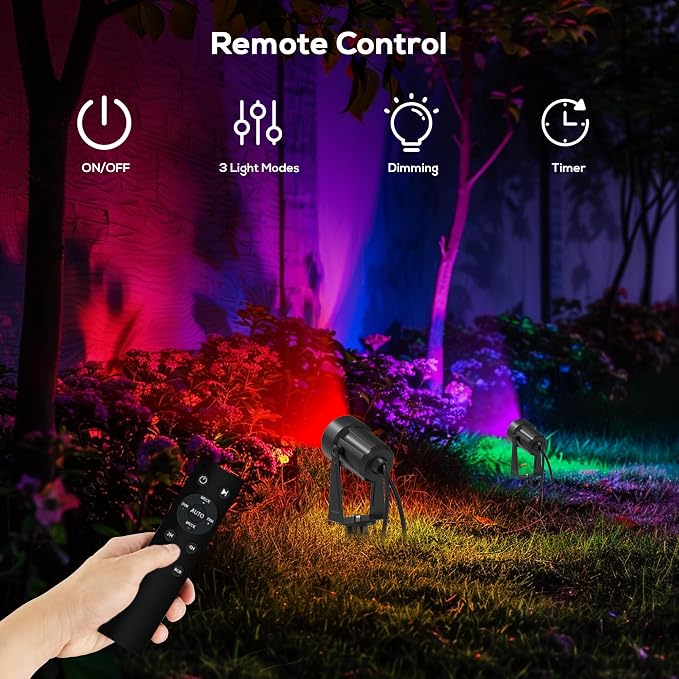 Banord RGBW Color Changing Outdoor Landscape Lighting, 8 Pack Low Voltage LED - Image 4